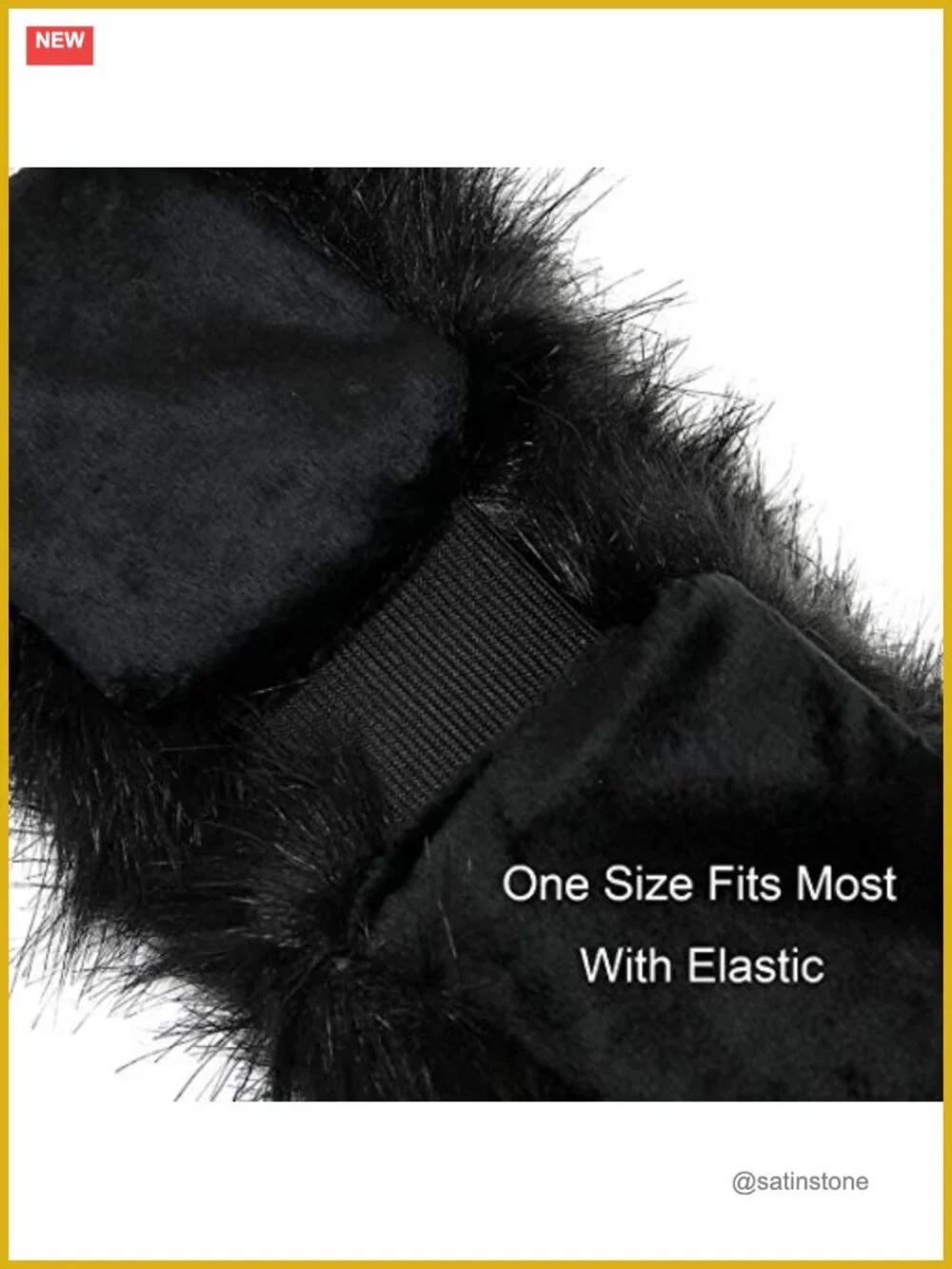 Faux Fur Ear Warmer Headband with Elastic Winter Hair Accessory